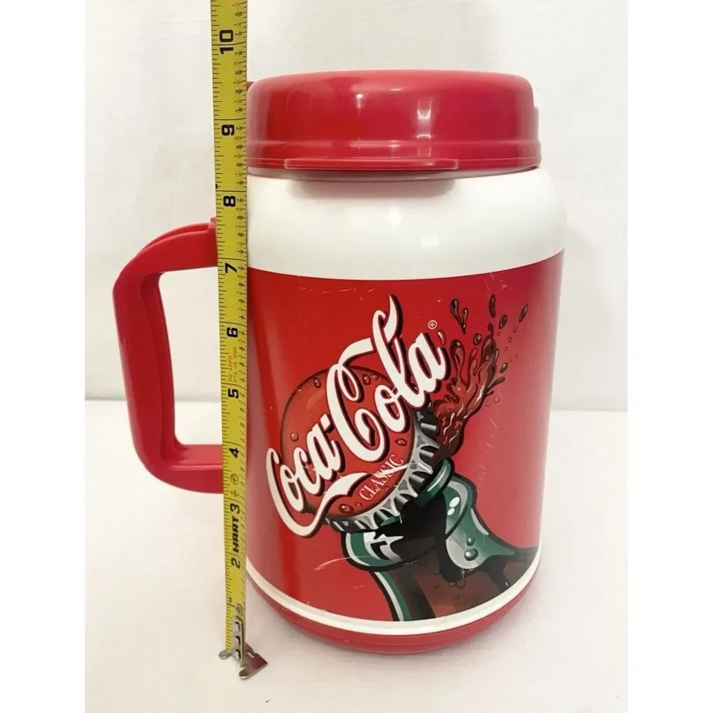 VINTAGE 2001 Whirley Coca Cola 64 oz Insulated Travel Mug Jug with Lid USA Coke